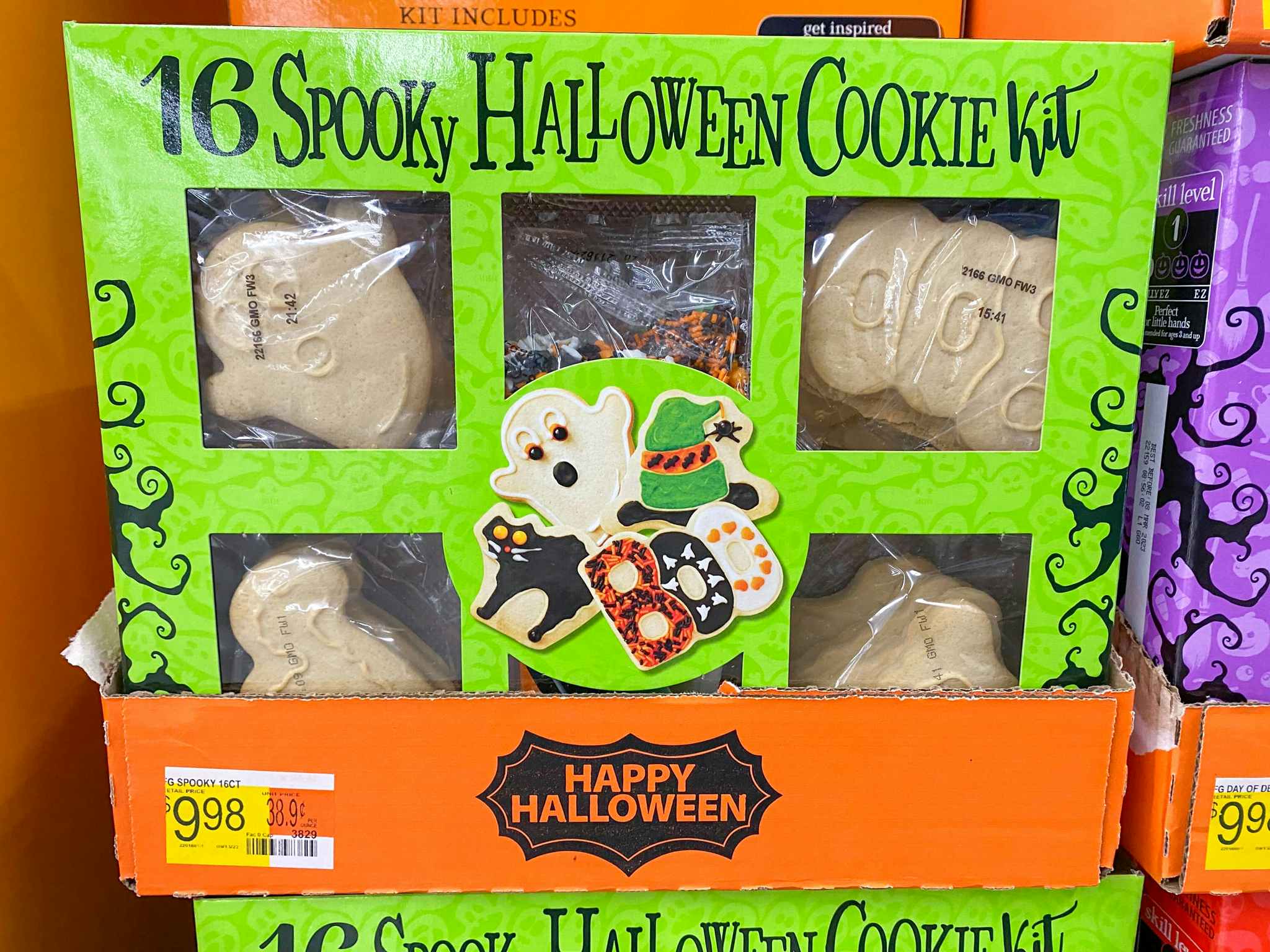 spooky halloween cookie kit on walmart shelf