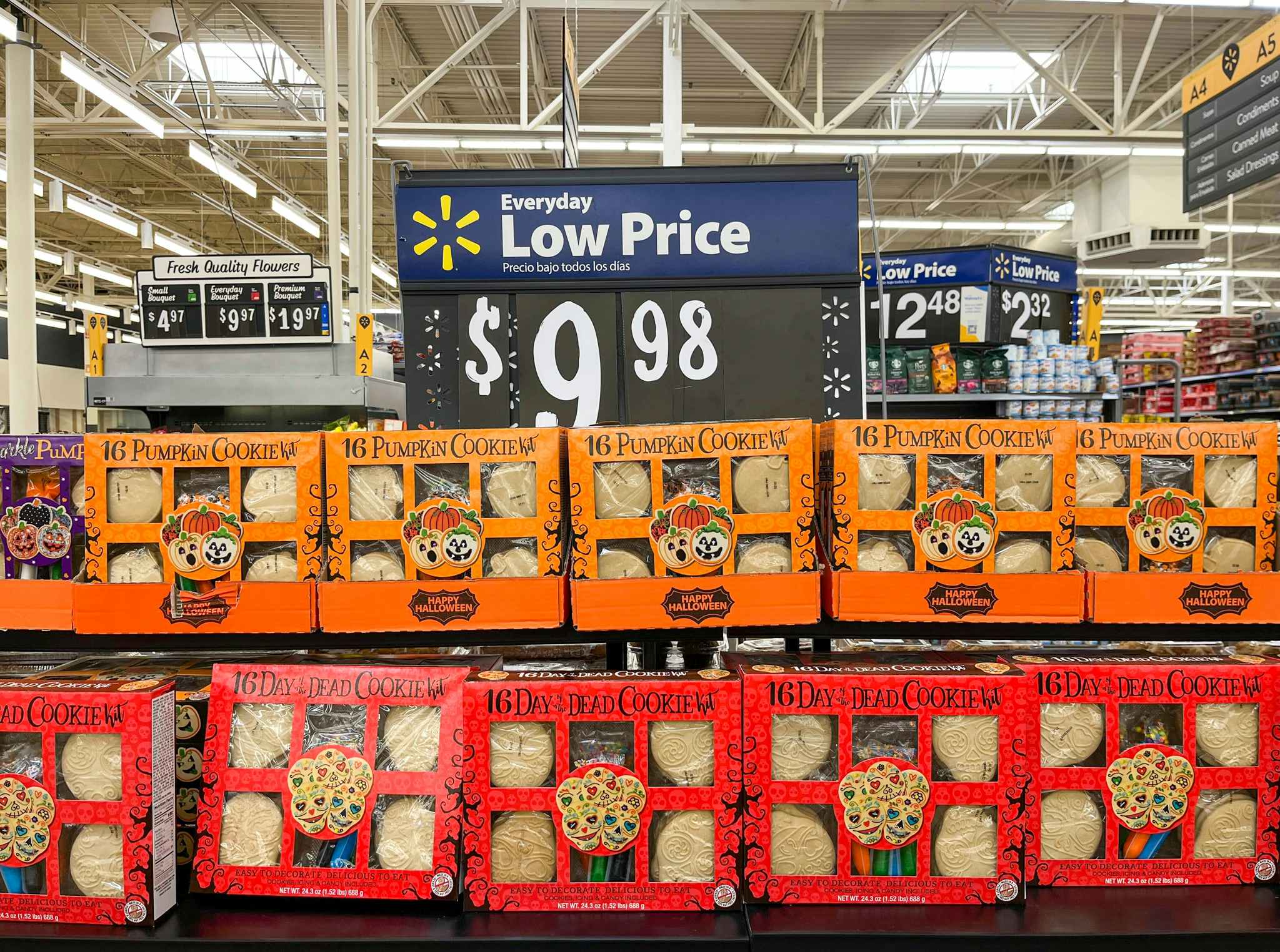 display of halloween cookie kits at walmart