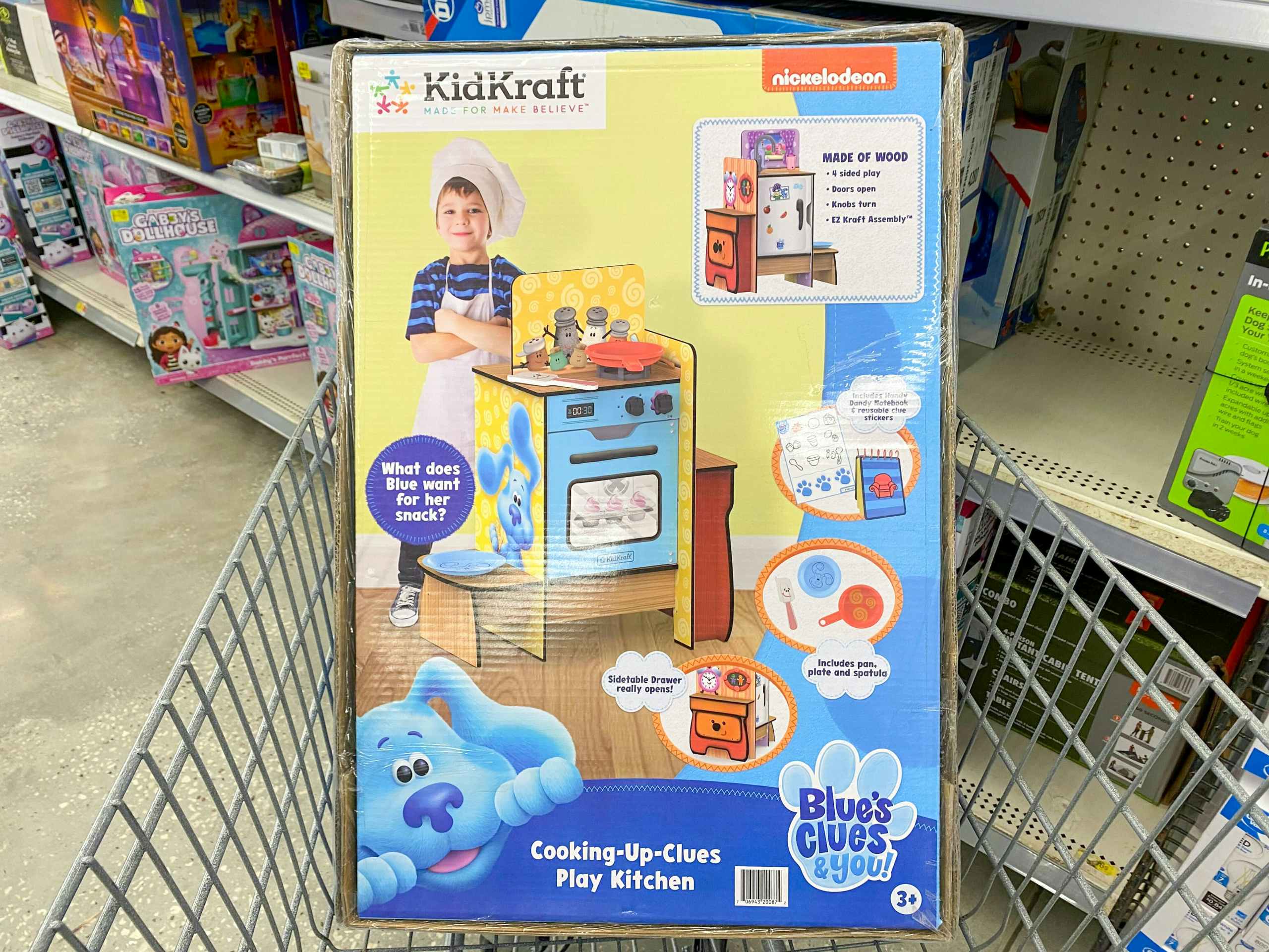 KidKraft Blue's Clues Kitchen in a Walmart cart