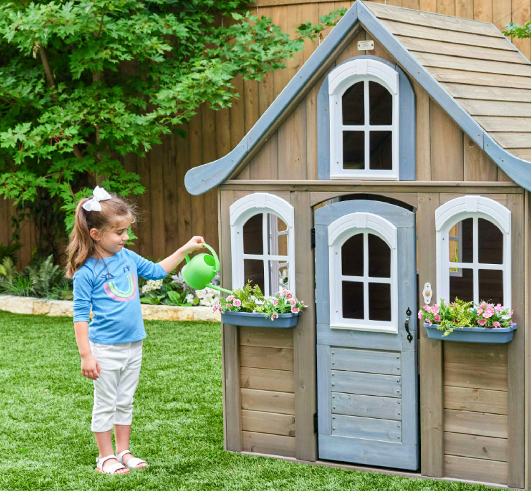 KidKraft Playhouse With Doorbell Bench Kitchen 199 At Walmart   Walmart Kidkraft Forestview Outdoor Playhouse B 2022 1663178957 1663178957 