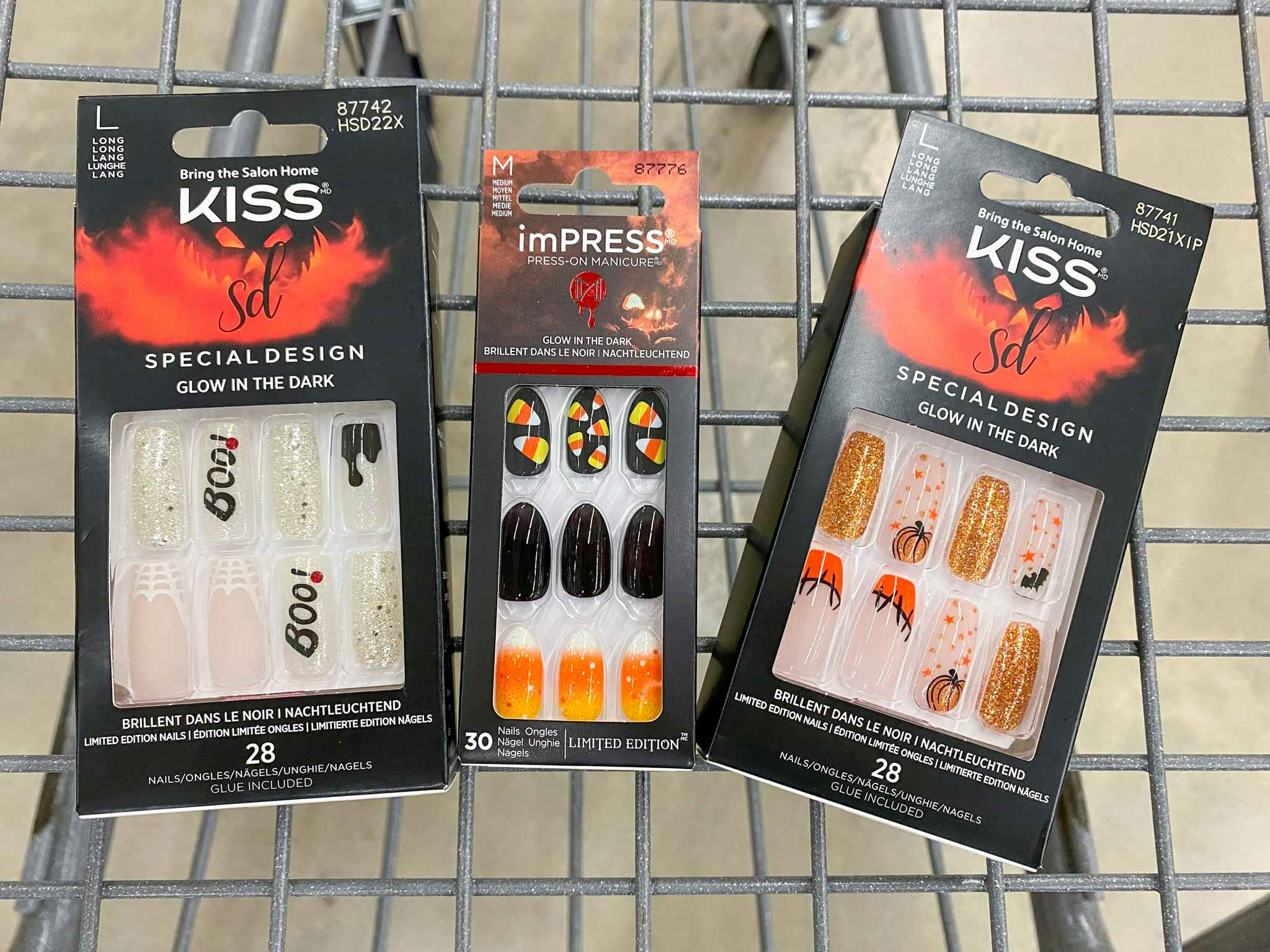 kiss halloween nails in walmart cart