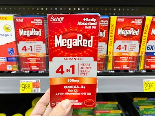 hand holding megared advanced at walmart