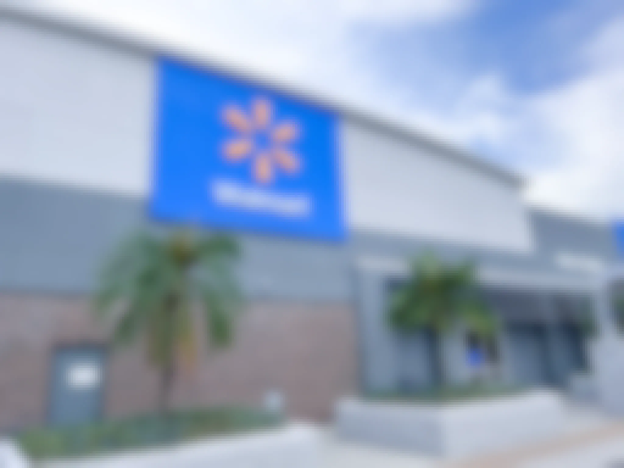 walmart storefront with palm trees
