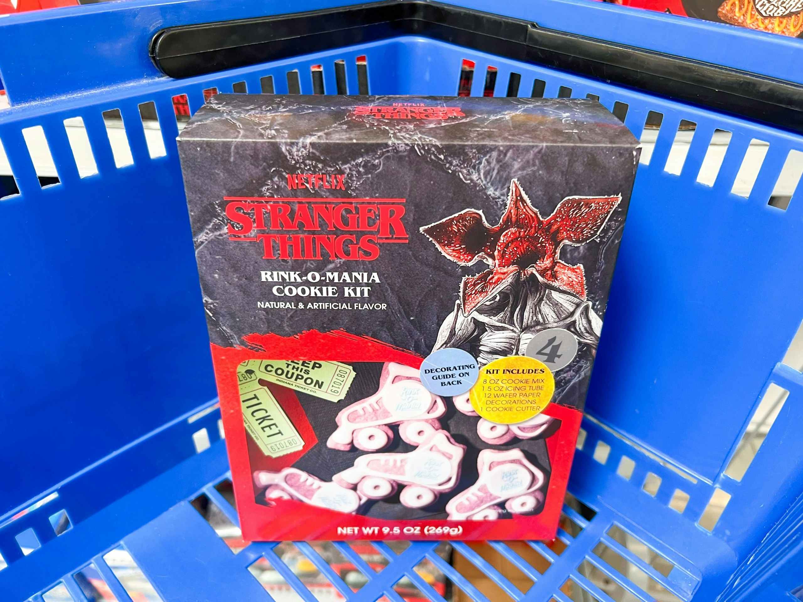 Skate o Rama Stranger Things cookie set in a Walmart basket