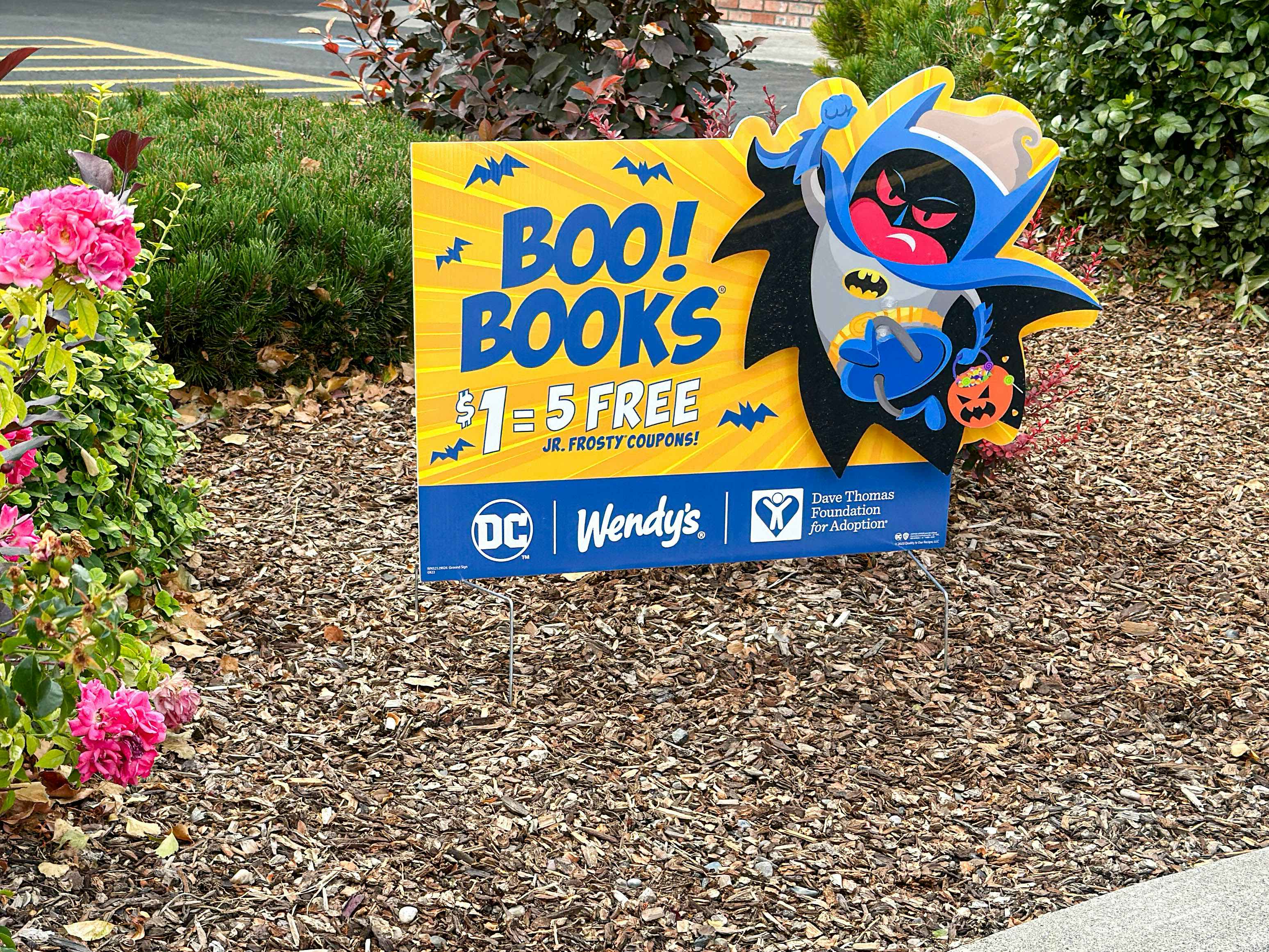 a boo books sign outside at wendys