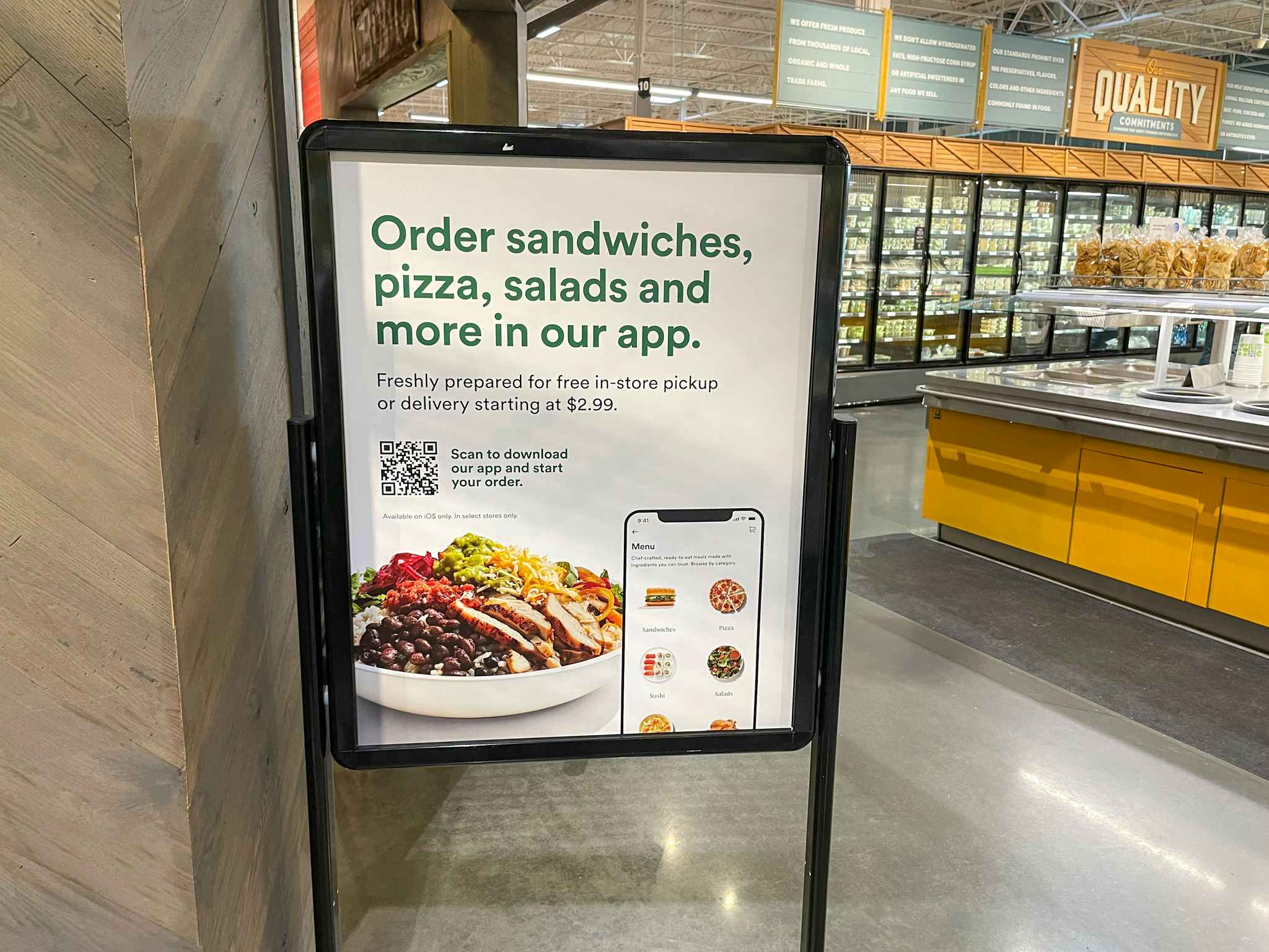 order food on the whole foods app sign