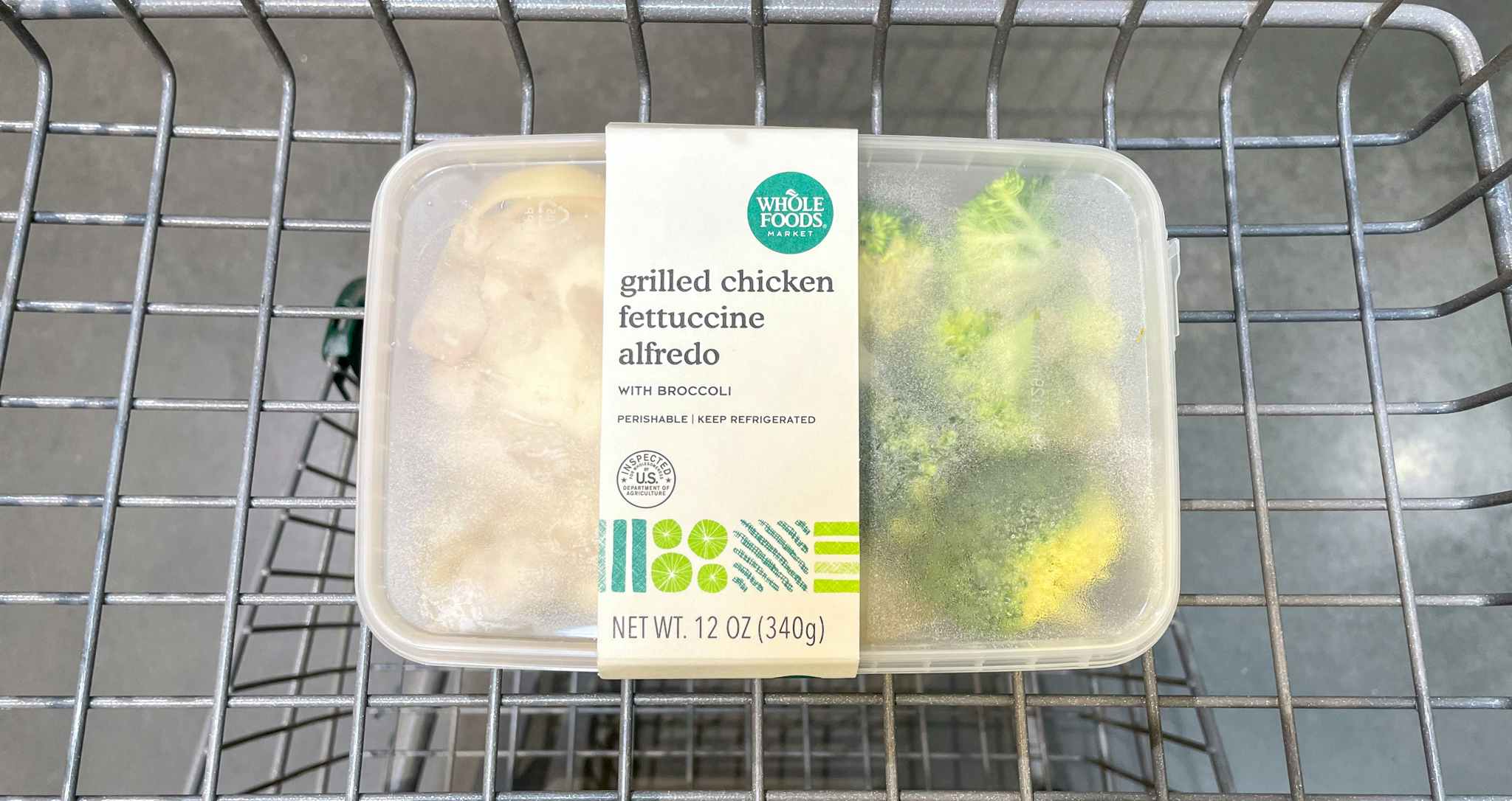 pasta in a cart at whole foods
