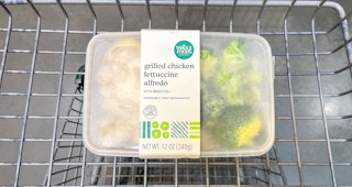 pasta in a cart at whole foods