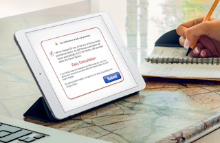 iPad with ABCmouse trial and cancellation information on screen