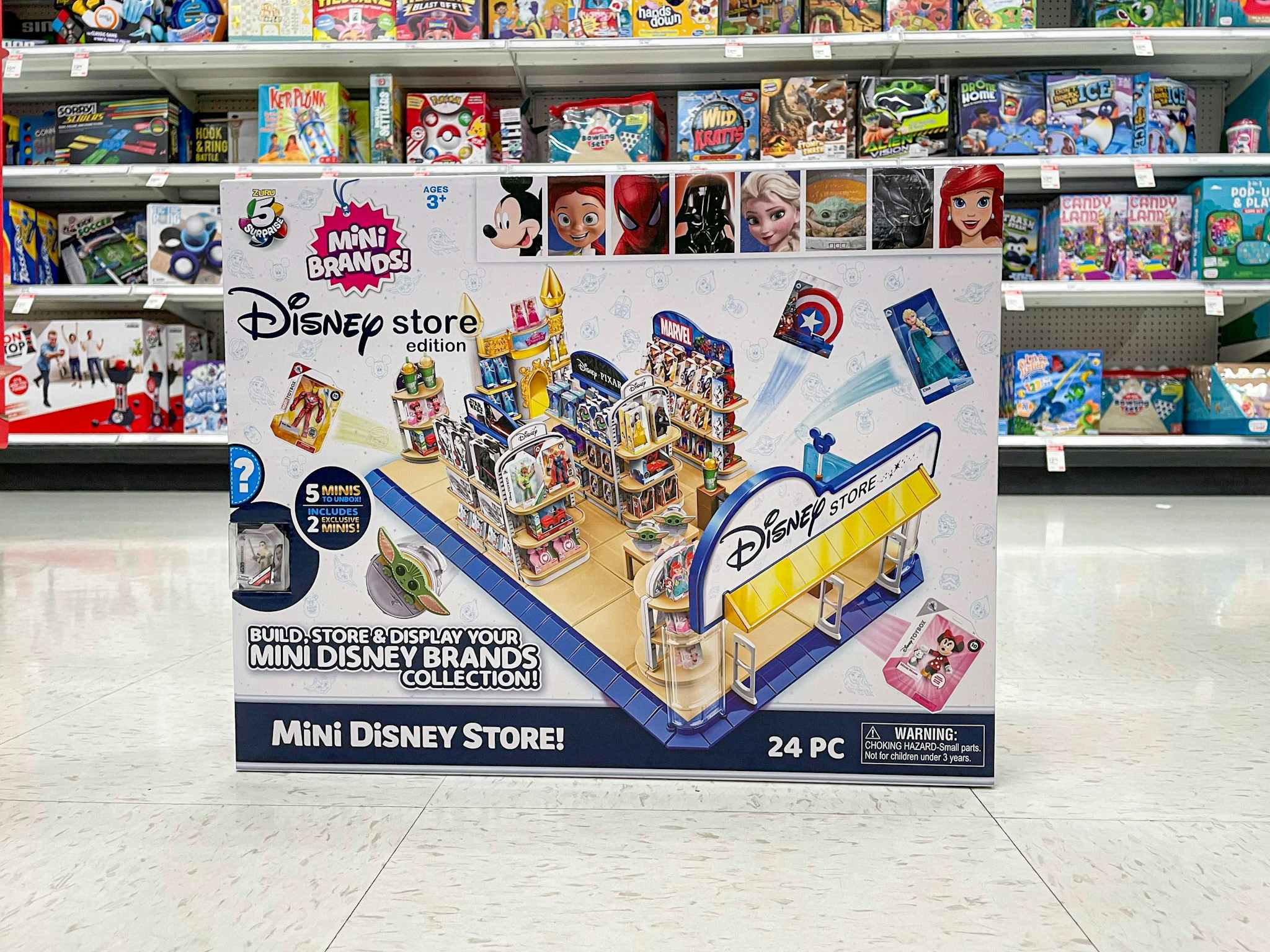 5 surprise mini brands disney store in the aisle at target