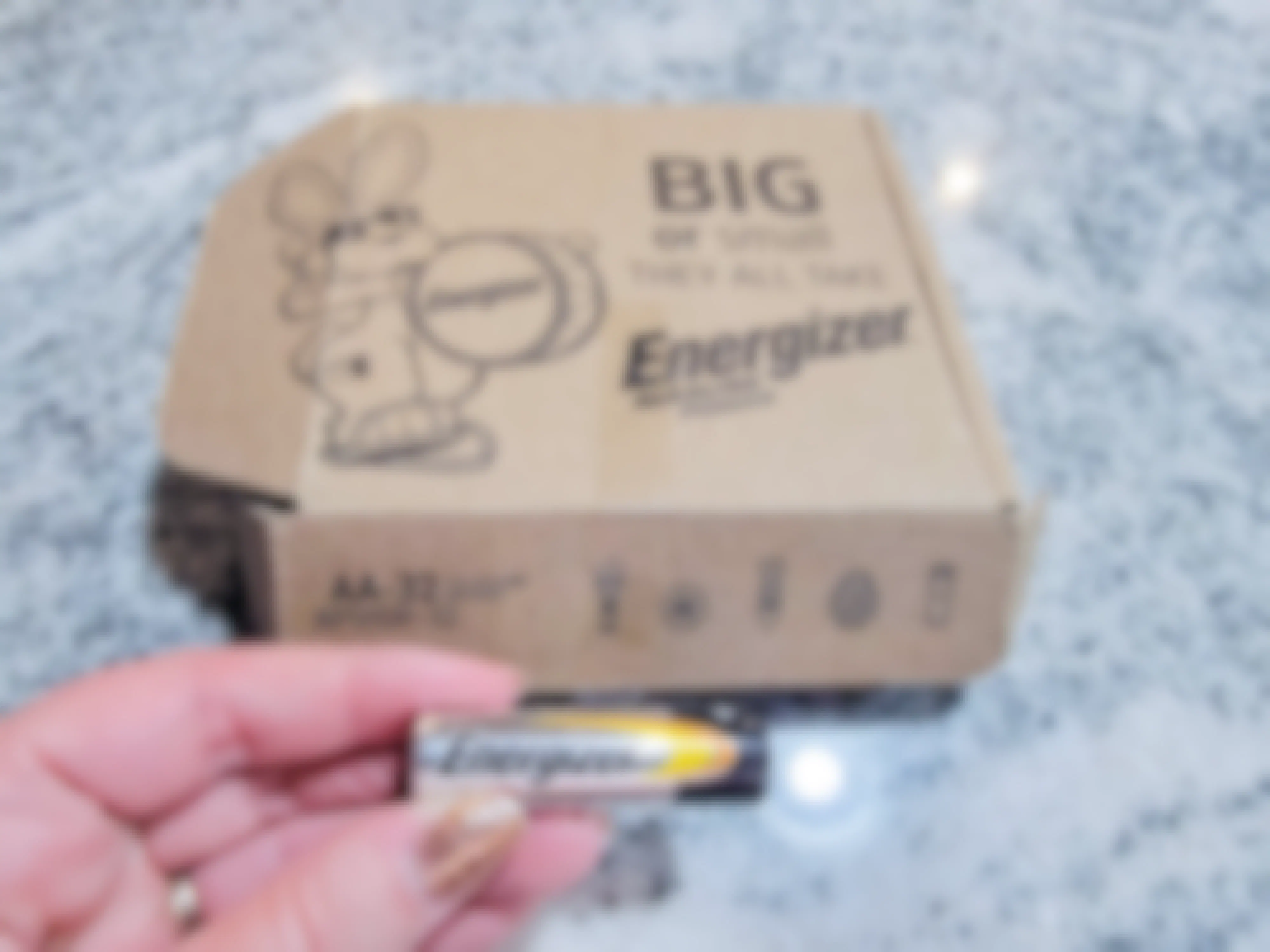 Energizer batteries with a box