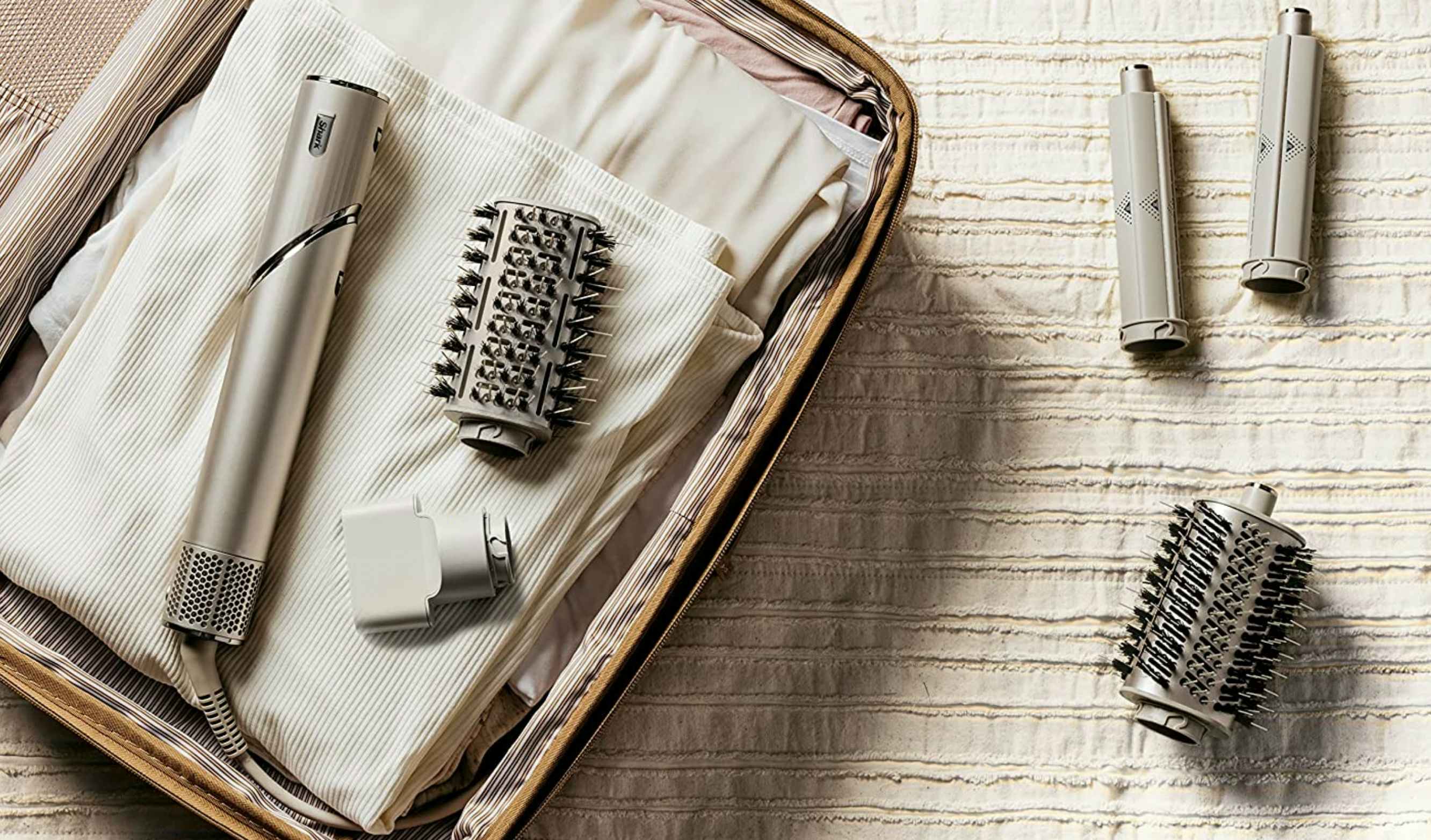 shark flexstyle hair styling system in a suitcase