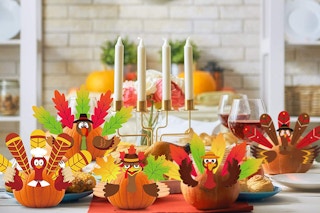 amazon thanksgiving turkey pumpkin kits put together on a table