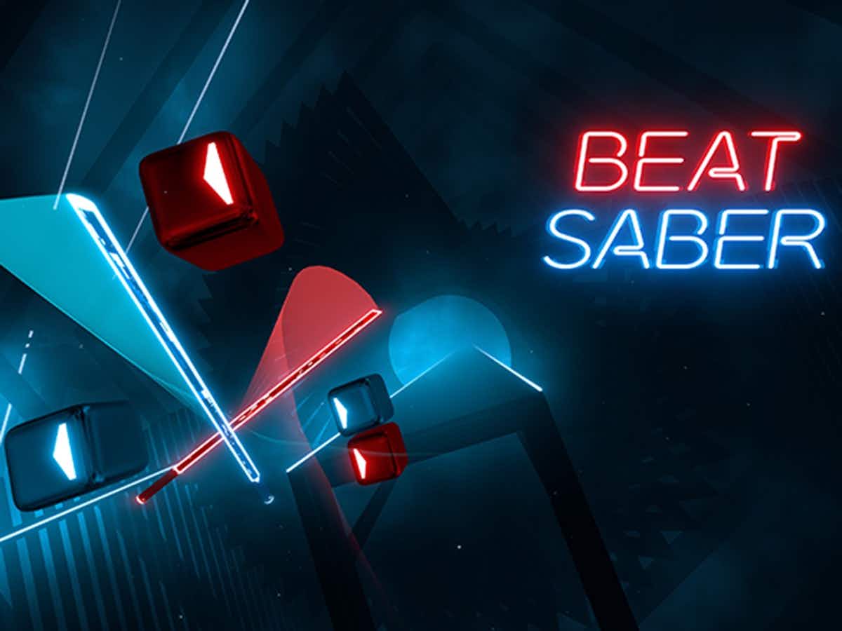 A graphic for the VR game Beat Saber