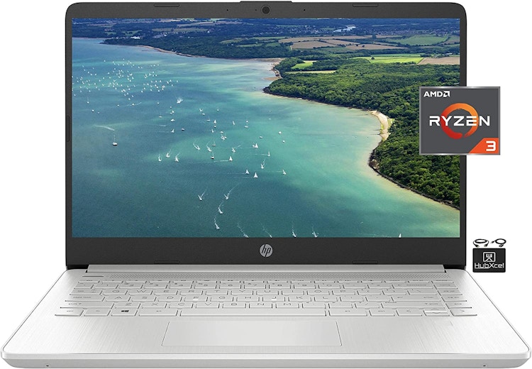 A HP Pavilion 14-inch laptop on a white background.