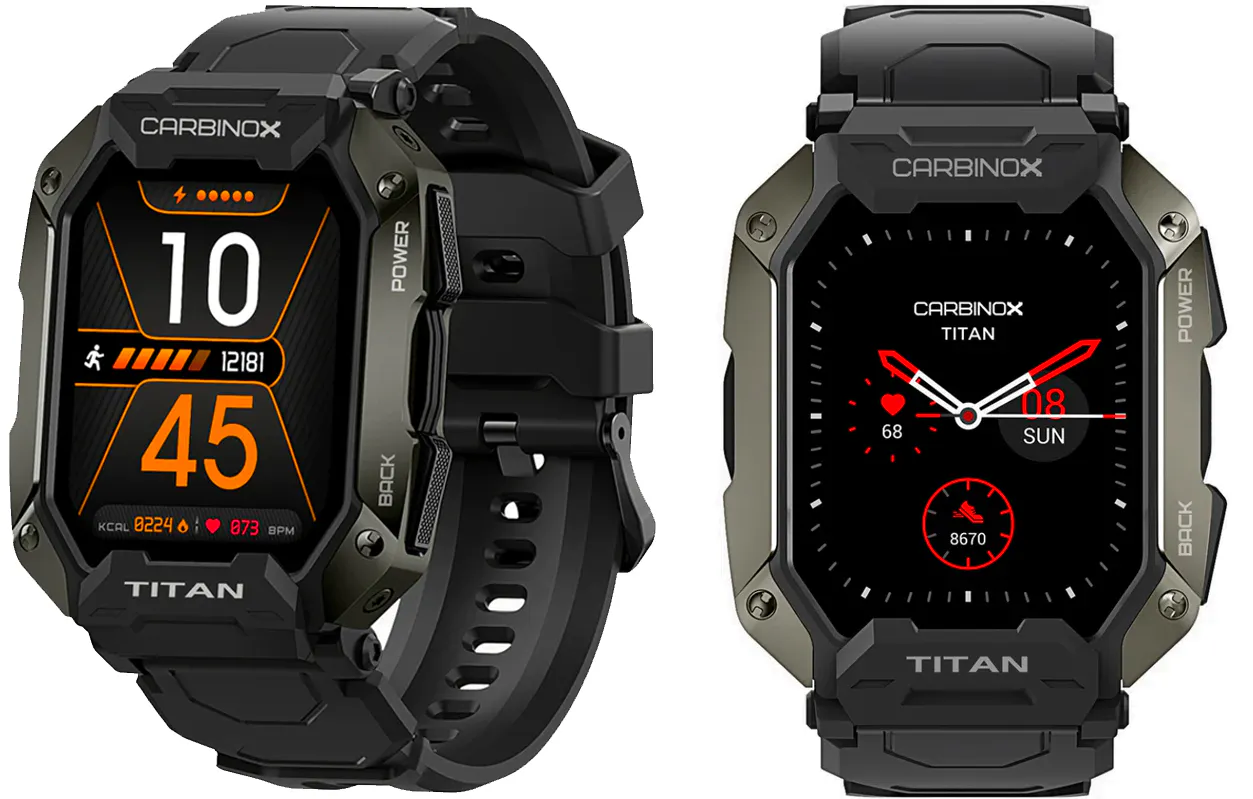 best cheap smartwatch - A Carbinox Titan smartwatch on a white background