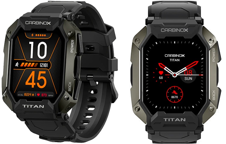 best cheap smartwatch - A Carbinox Titan smartwatch on a white background