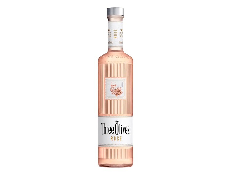best cheap vodkas - three olives rose vodka bottle