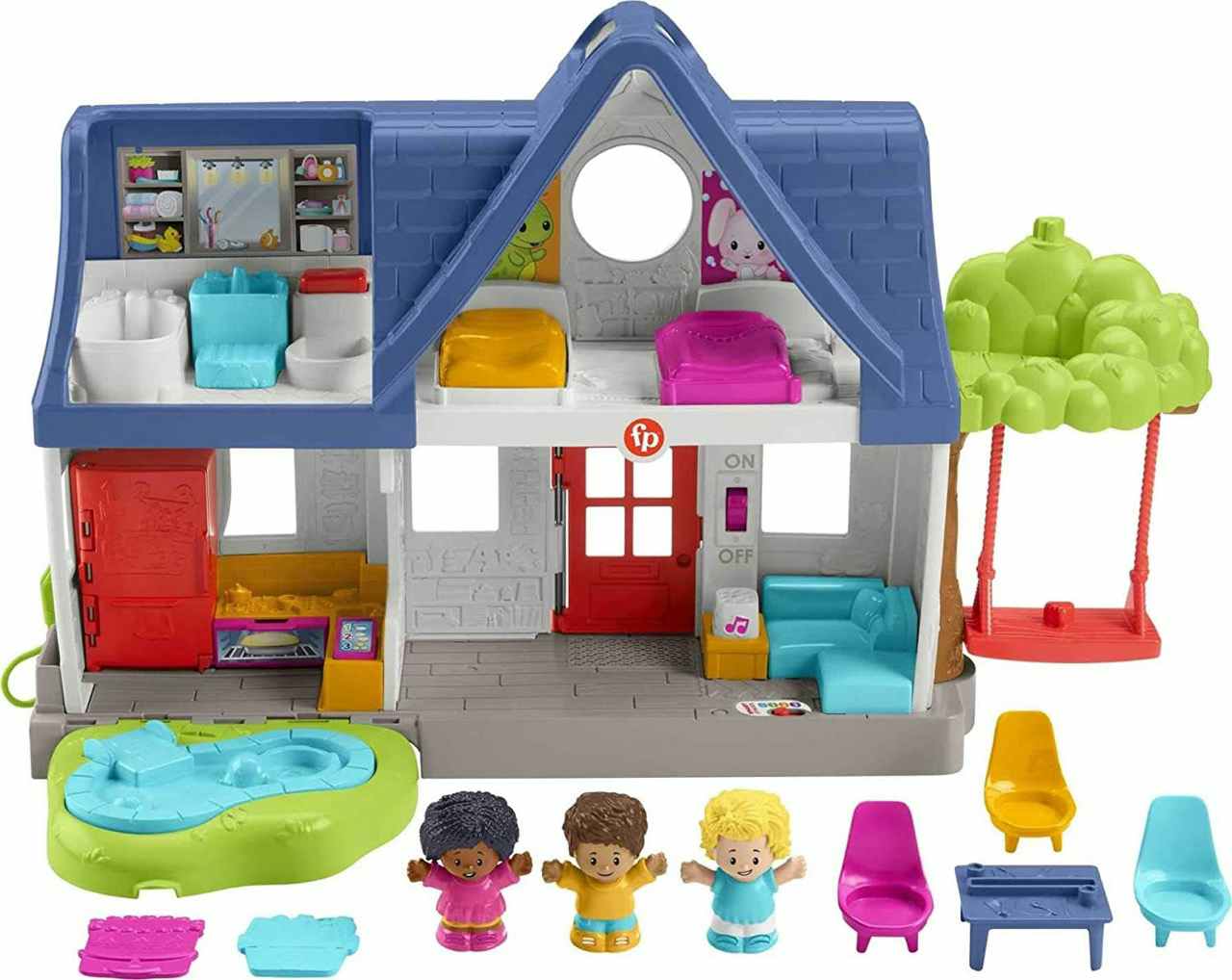A Fisher-Price Little People Play House on a white background