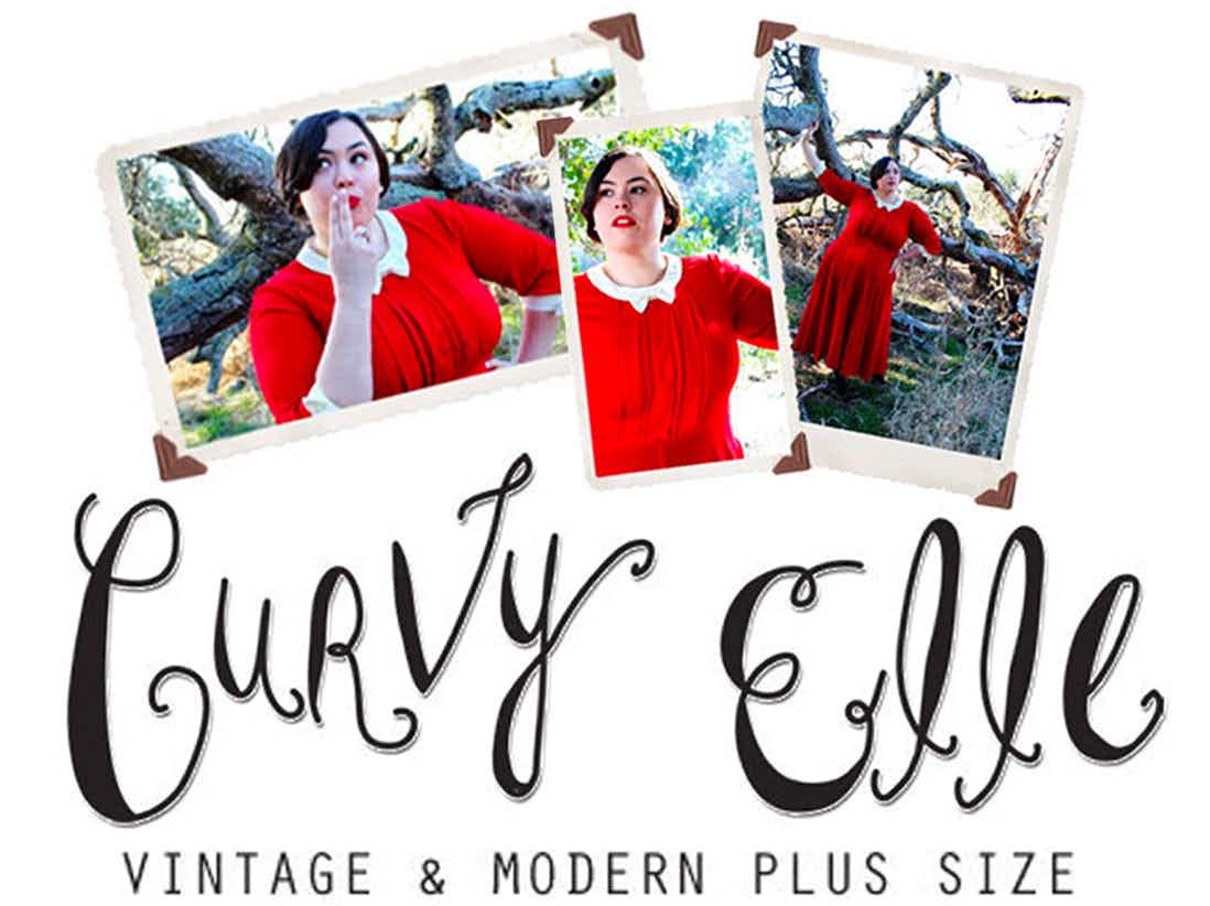 The Curvy Elle Vintage and Modern Plus Size Etsy shop banner.