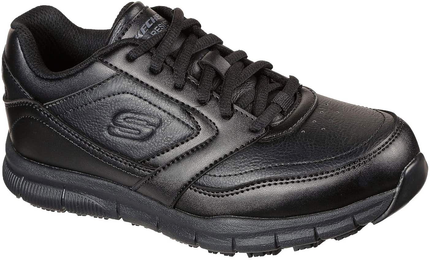 A Skechers Work Relaxed Fit: Nampa Wyola SR shoe on a white background.