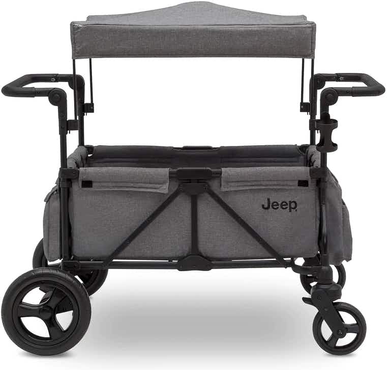 A Jeep Wrangler Stroller Wagon on a white background
