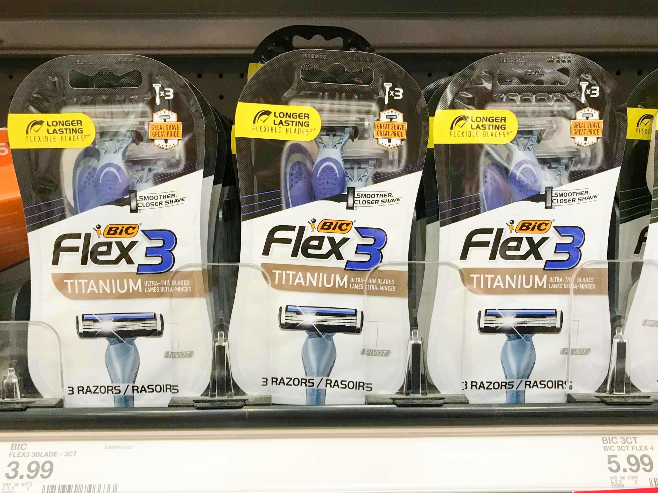 shelf with bic flex 3 razors