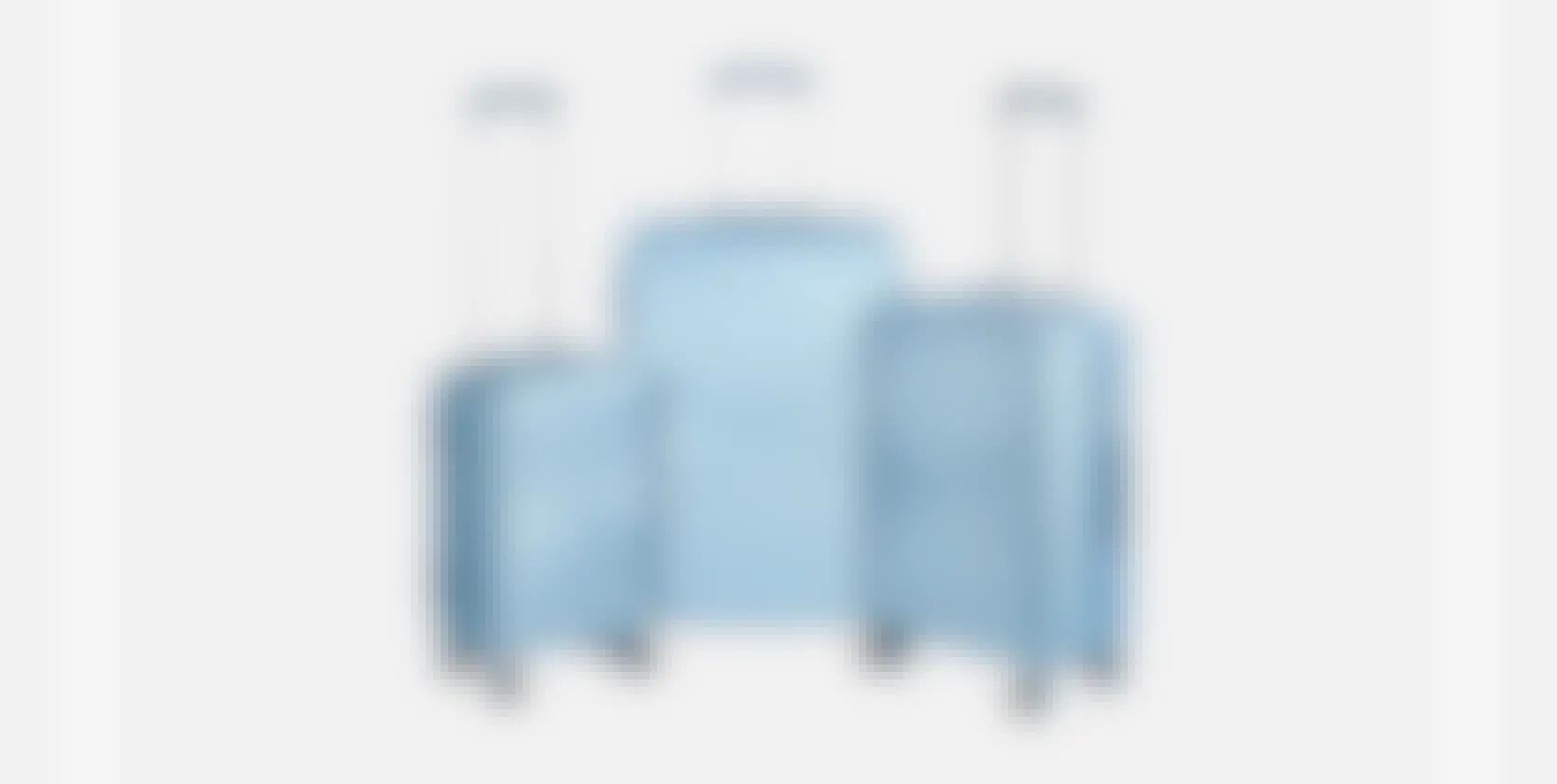 blue three piece luggage set