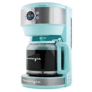 best cheap coffee maker - nostalgia classic retro 12-cup coffee maker in blue