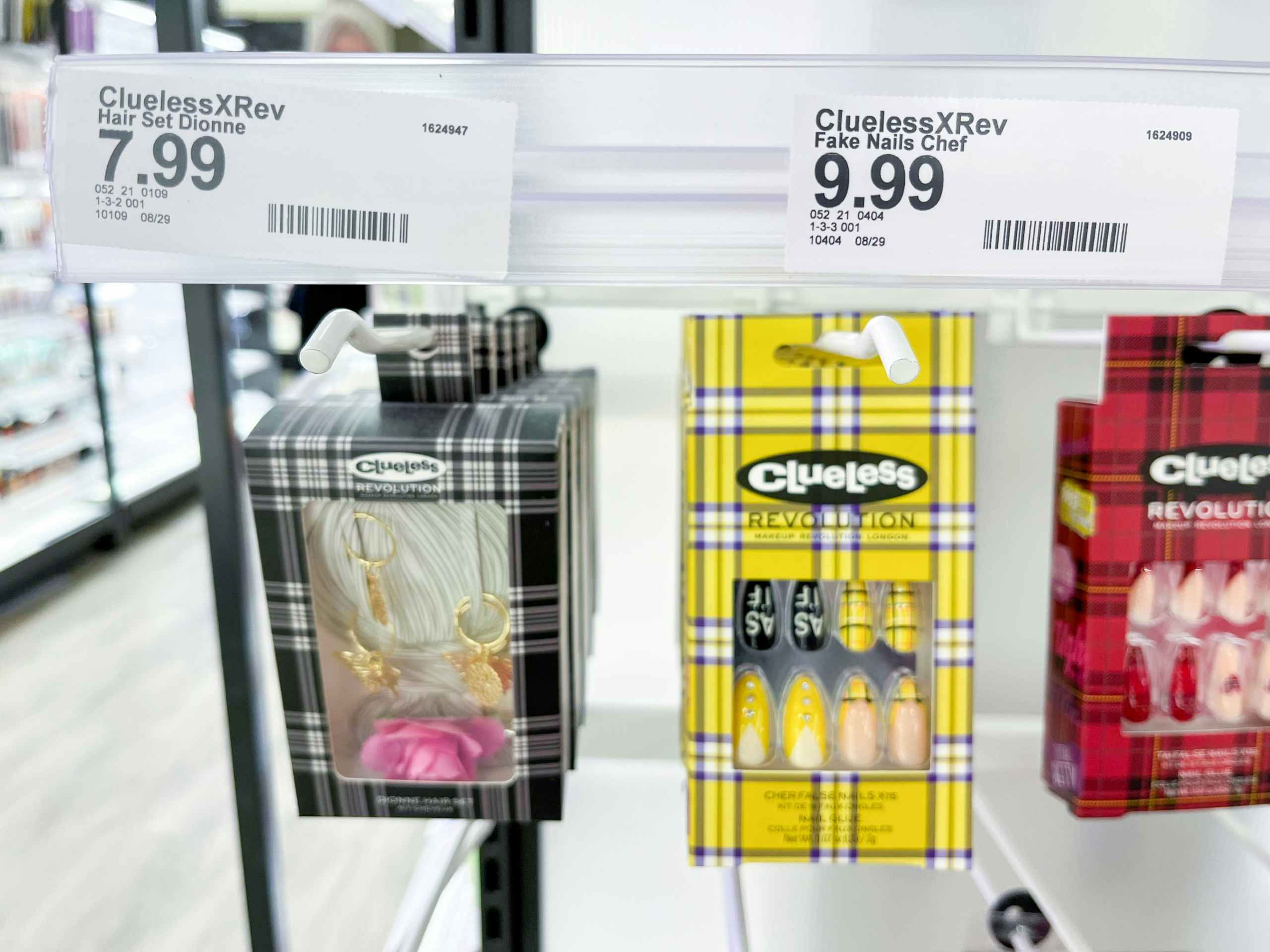 clueless x makeup revolution products on shelf