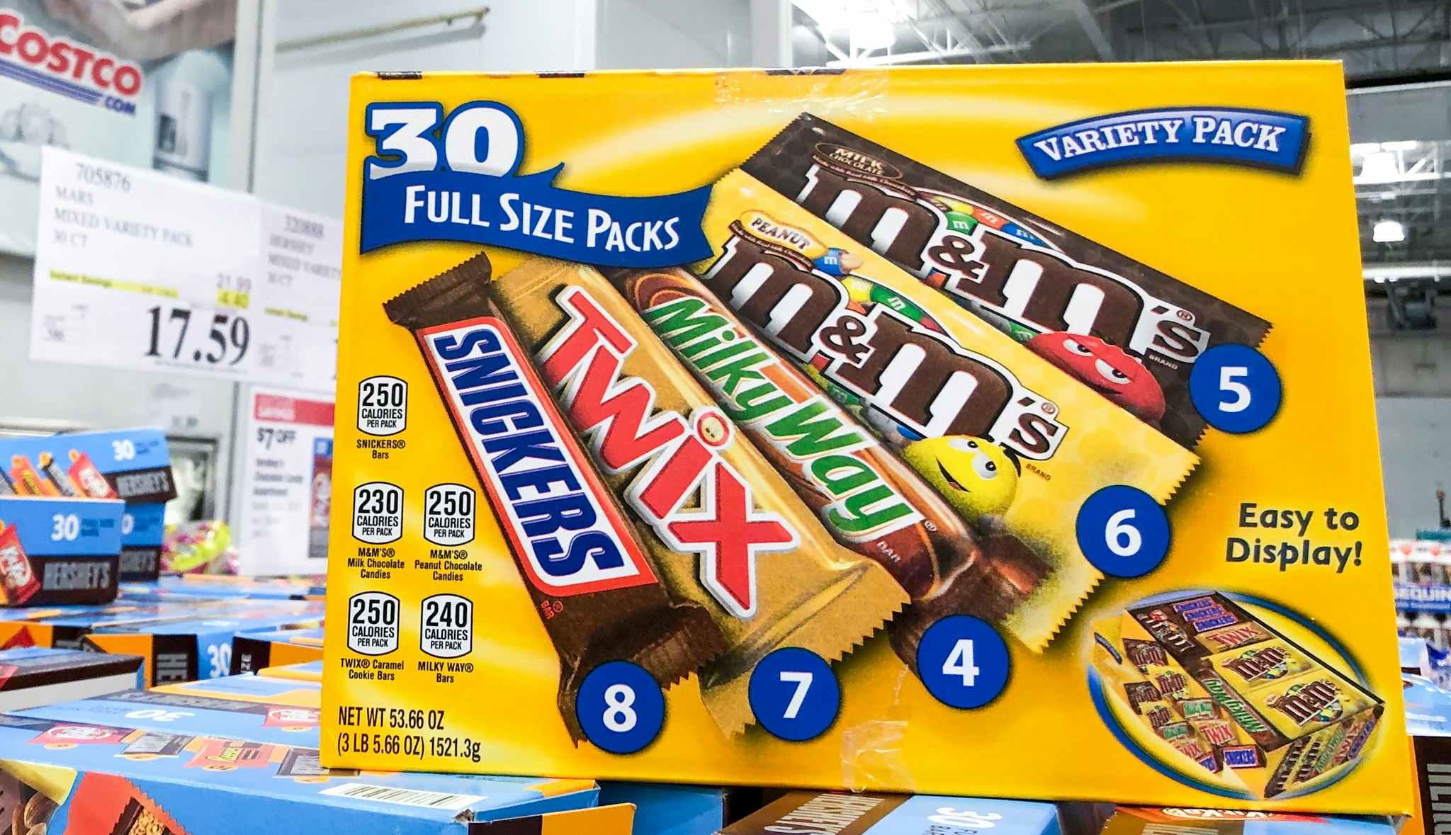 Hershey & Mars Full Size Candy Bar 30-Count Packs from $14.99 at Costco
