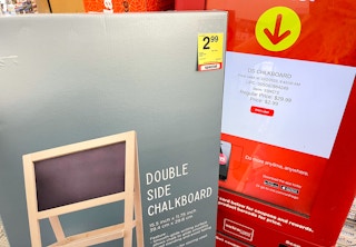 chalkboard next to coupon center