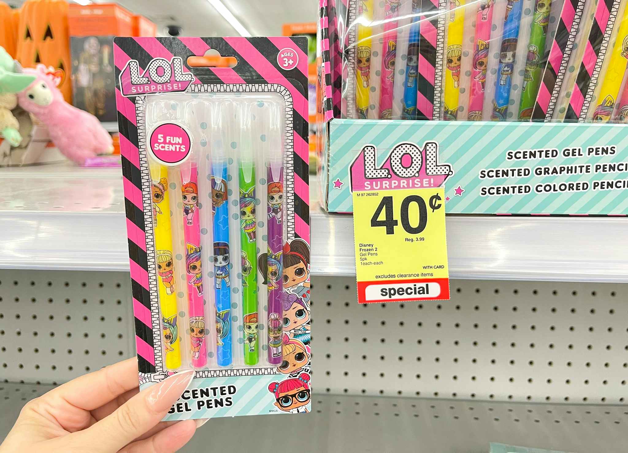 lol surprise pencils next to clearance tag