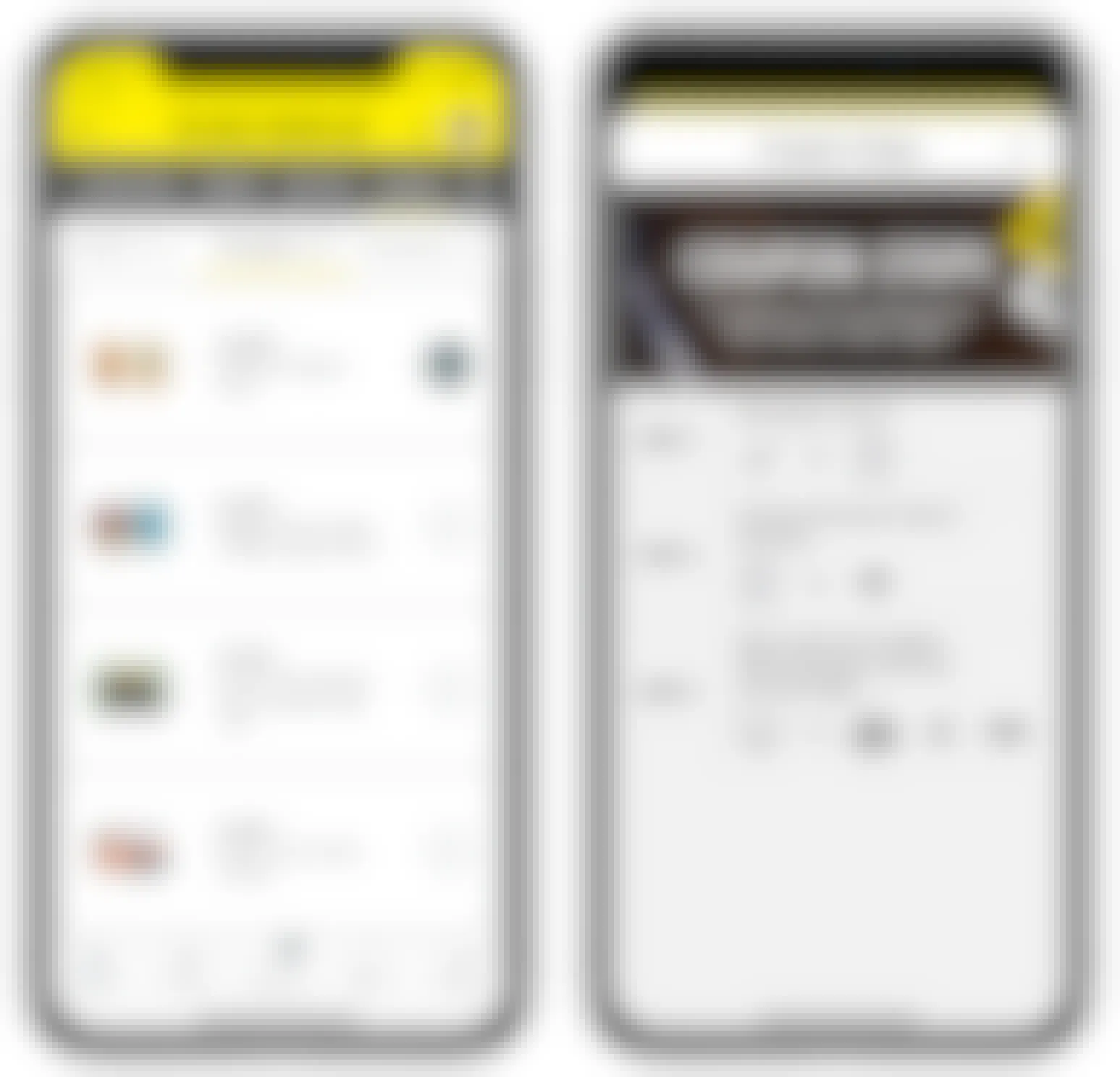 A graphic of two phones displaying the Krazy Coupon Lady mobile app's page for coupons and the directions on how to print them