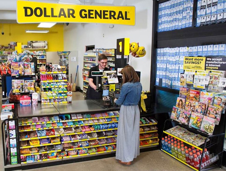 person checking out at dollar general