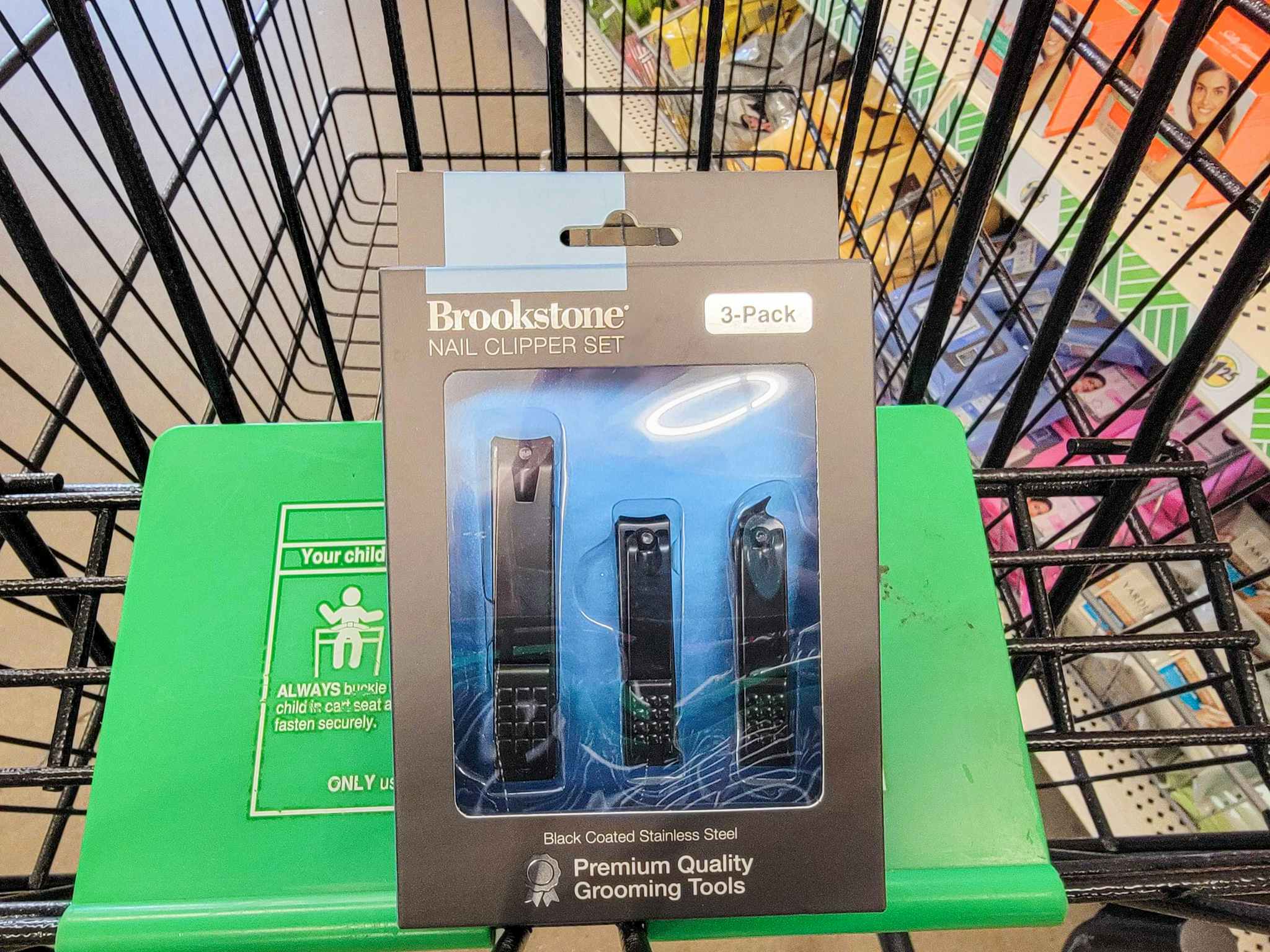 a pack of 3 various size nail clippers in a cart