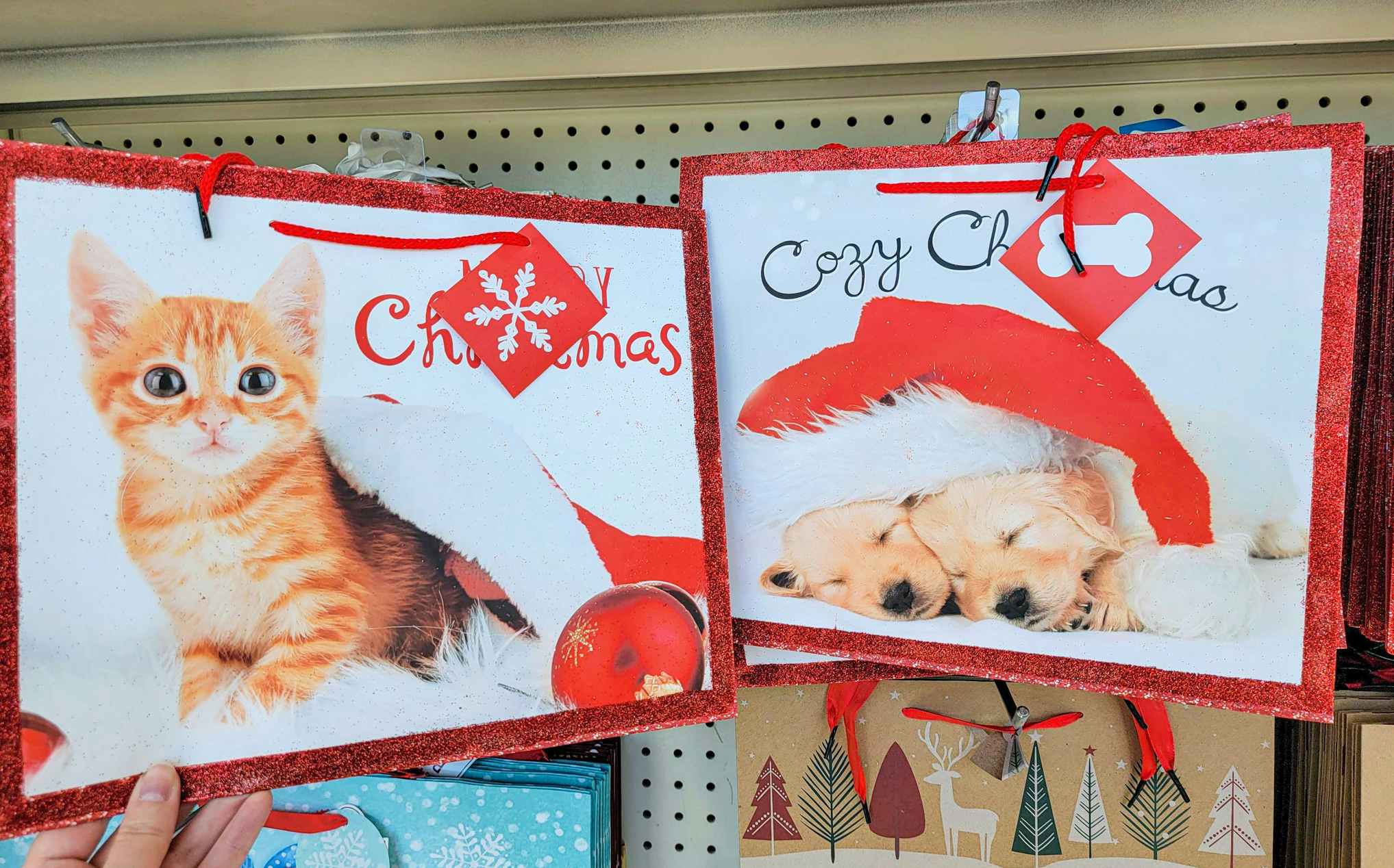 cat and dog christmas gift bags