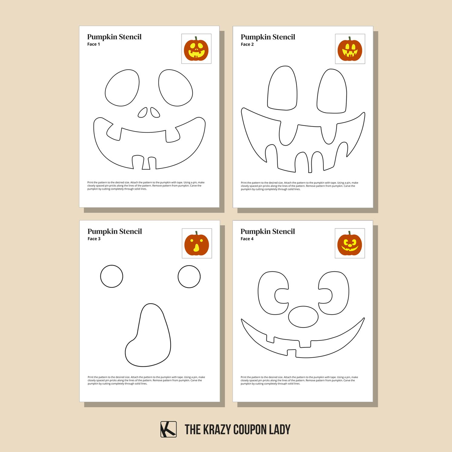 12 Free Halloween Pumpkin Stencils to Print Out - The Krazy Coupon Lady