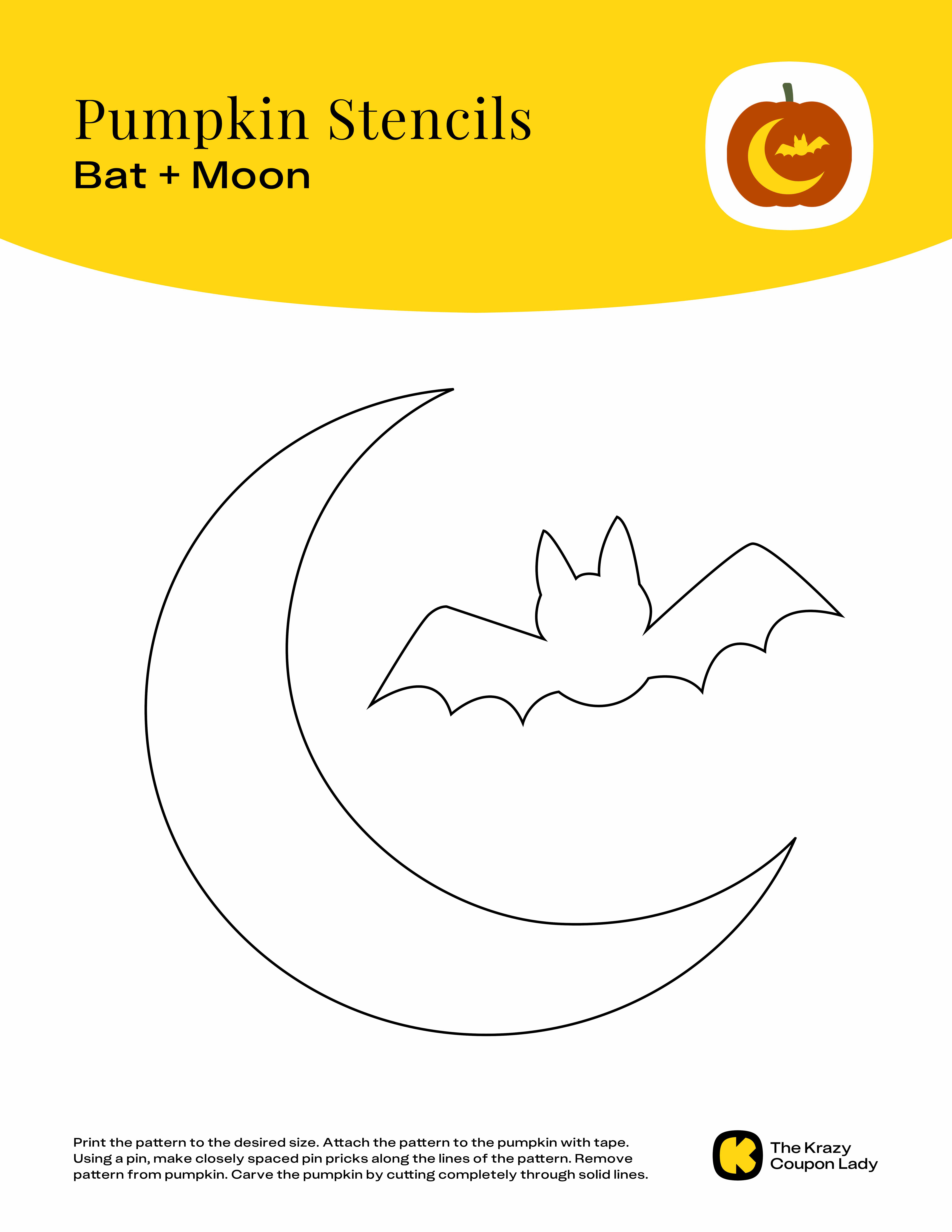bat and moon pumpkin stencils printable