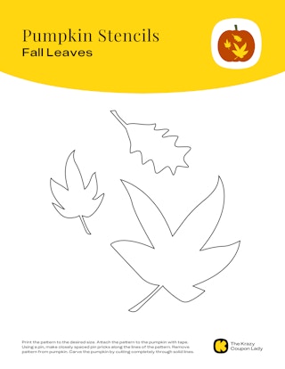 leaves pumpkin stencils printable