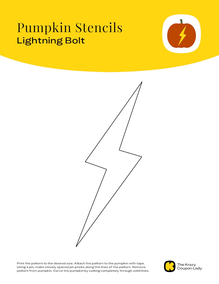 lighting bolt pumpkin stencils printable