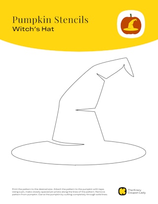 witches hat pumpkin stencils printable