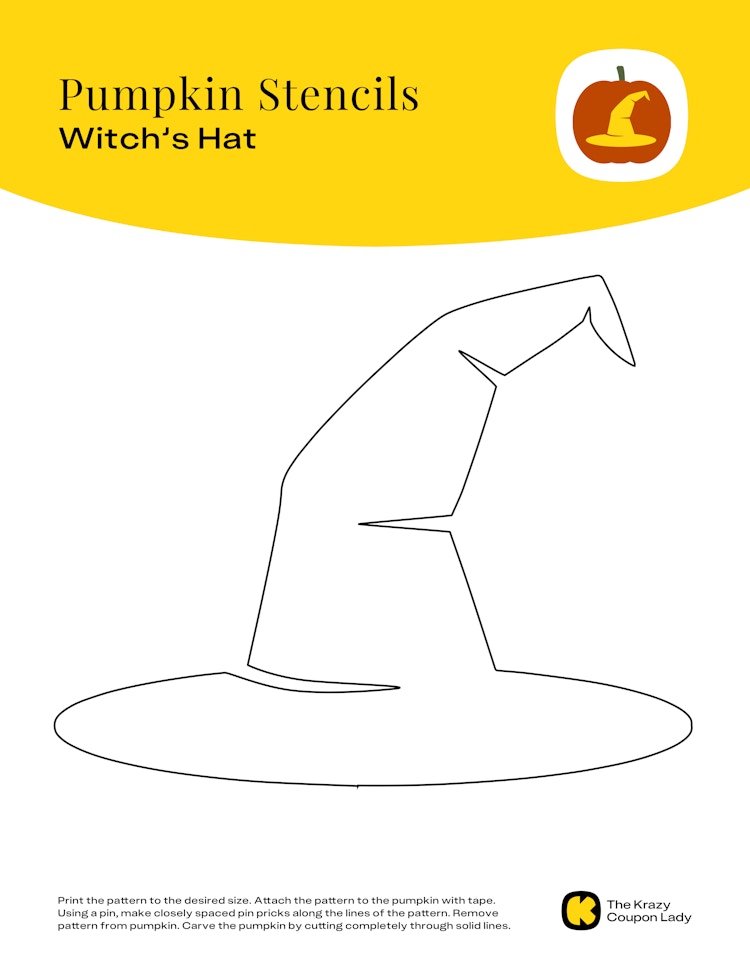 witches hat pumpkin stencils printable