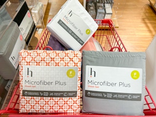 microfiber sheet sets in a shopping cart