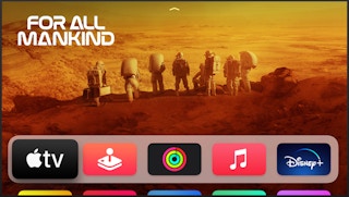 smart tv showing for all mankind show and apps