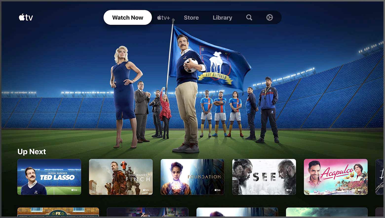 apple tv screen with ted lasso show featured