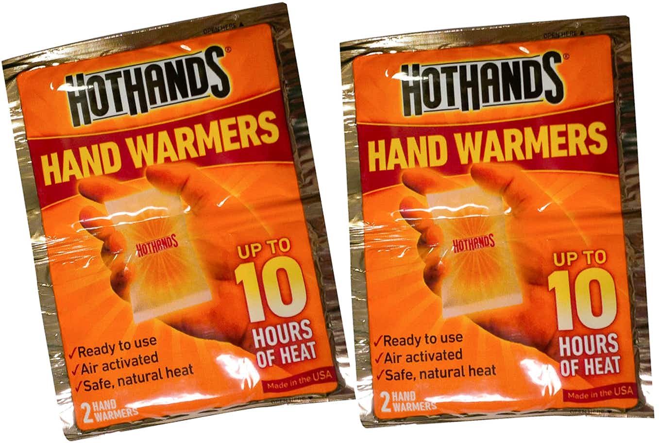 some Hot Hands hand warmers on a white background