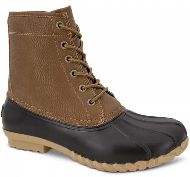 a pair of duck boots for men