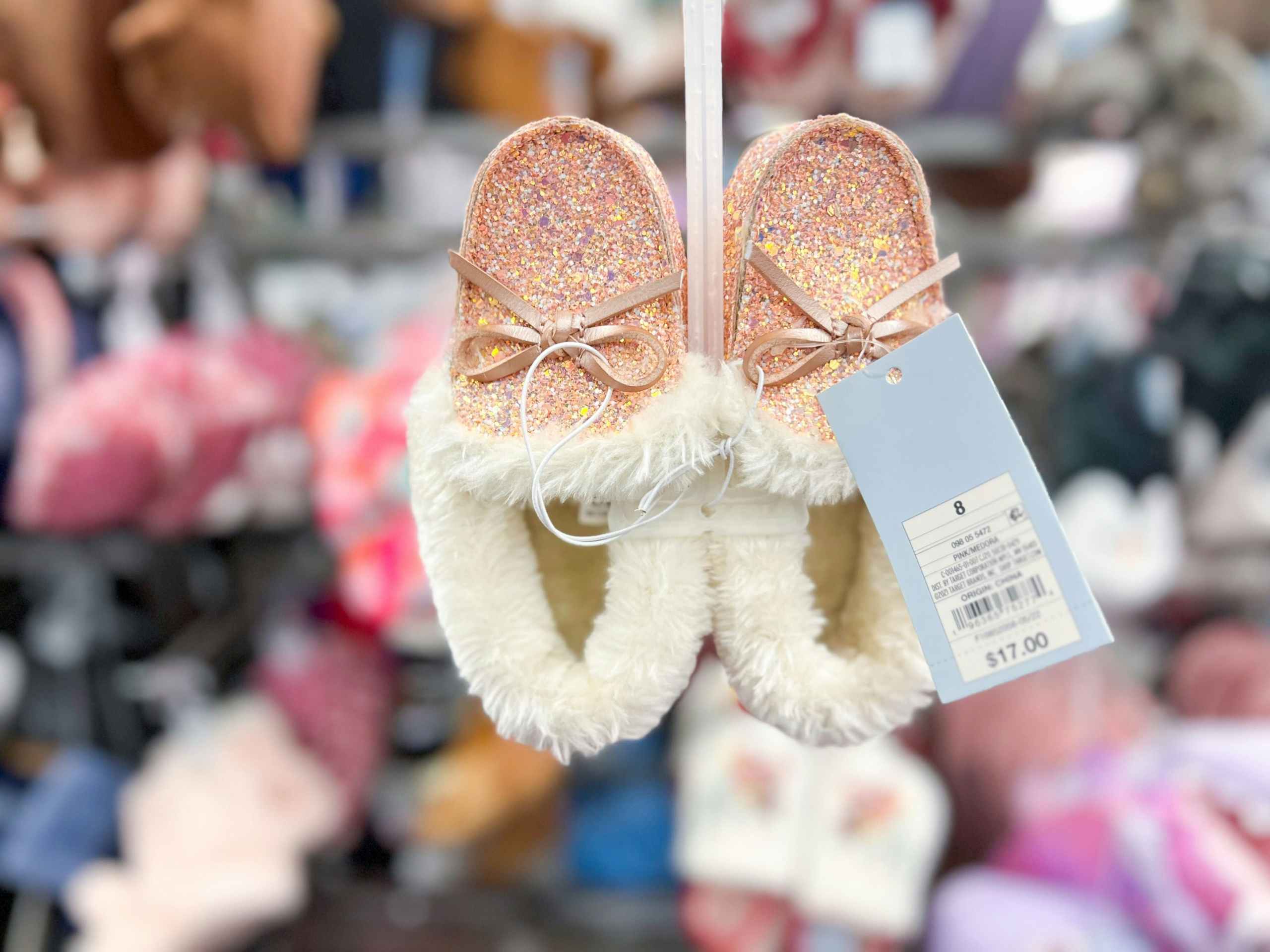 glittery kids slippers