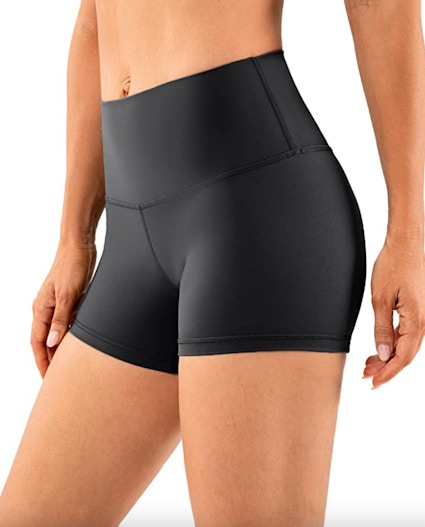 Lavento Women's All Day Soft 5-Inch Yoga Shorts in Black